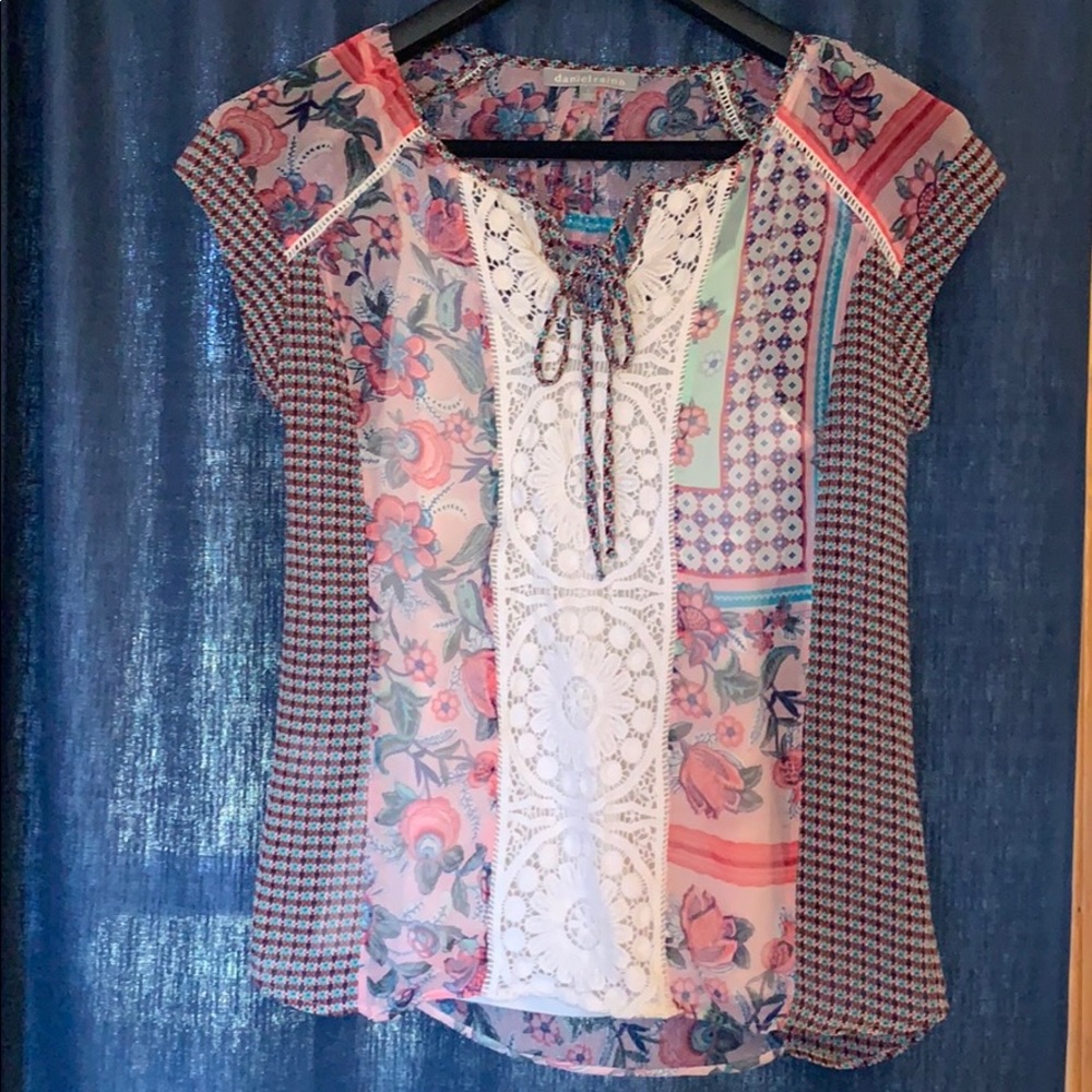 Sheer flowered shirt
